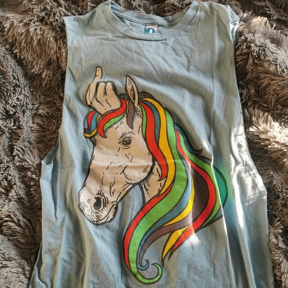 Woot Other - Eff Unicorn Cutoff Shirt 🖕🦄🌈💪